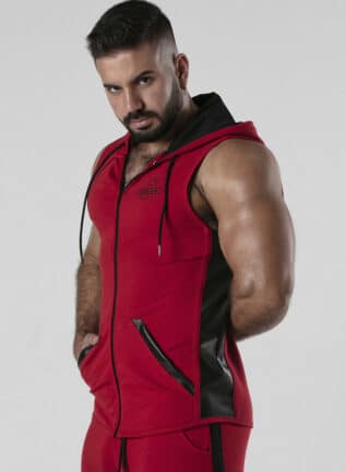 Locker Gear Backroom Sleeveless Hoody Red Extra large