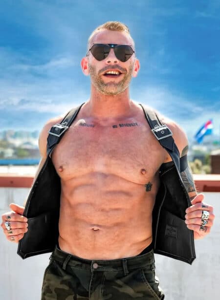 Mr. S Leather Buckle Berlin Bar Vest Extra small