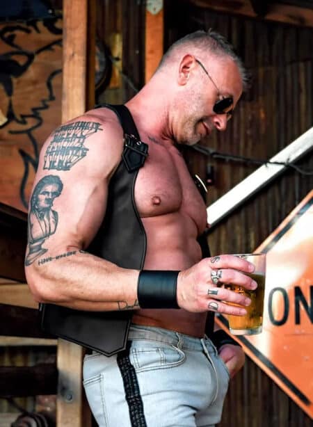 Mr. S Leather Buckle Berlin Bar Vest Extra small