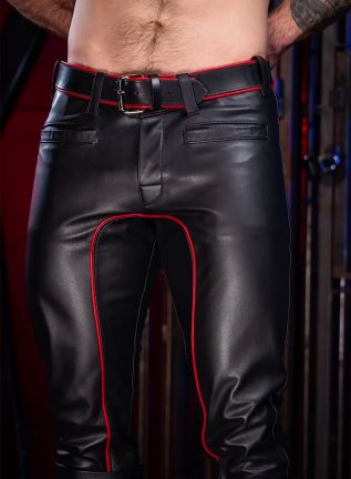 Mr. S Leather Piped Uniform Pant Red Size 34