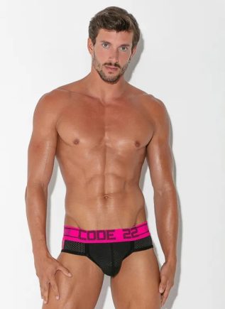 CODE 22 Motion Push-up Brief Black/Pink Small
