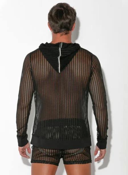 CODE 22 Openwork Jacquard Hoody Black Extra large