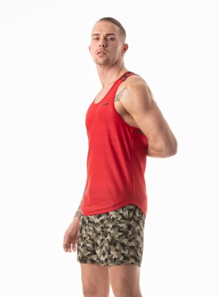 Leader Camo Print Racer Tank Top Red X-Small