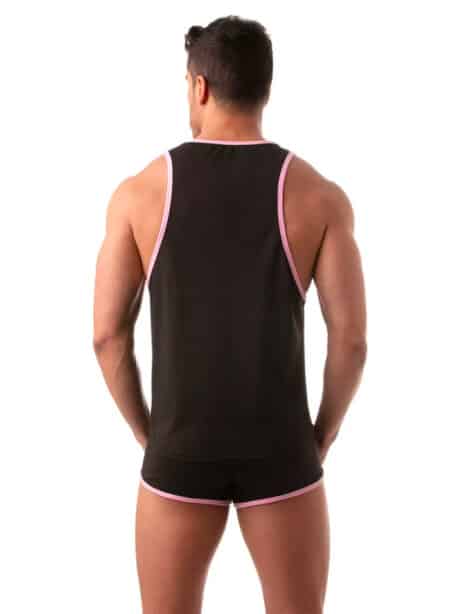 ToF Paris Mesh Tank Top Black/Pink Small