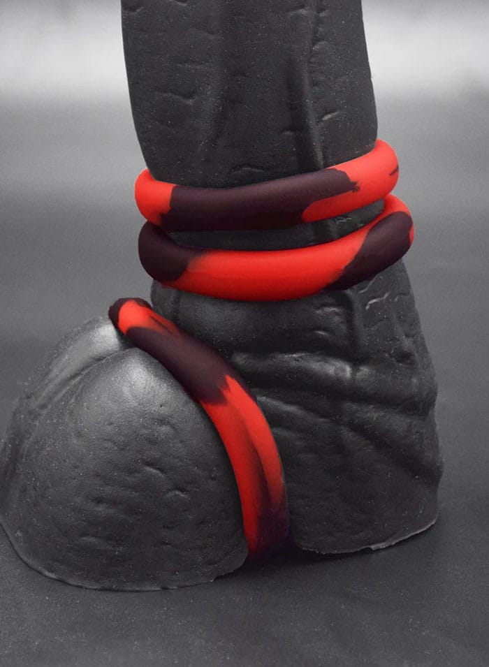 Topped Toys Tight Fit Silicone Cock Rings Forge Red - 3 Pack