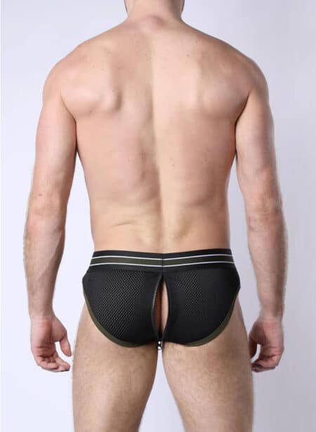 Cellblock 13 Take Down Zipper Brief Green Small