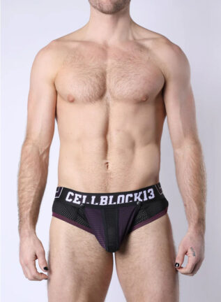 Cellblock 13 Take Down Zipper Brief Purple Small