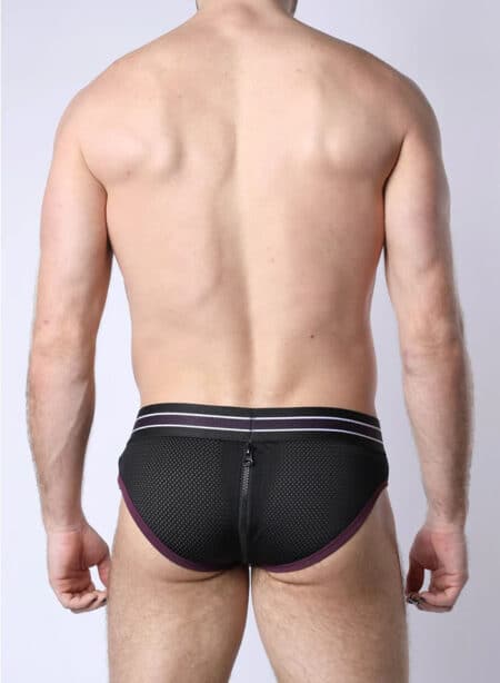 Cellblock 13 Take Down Zipper Brief Purple Small