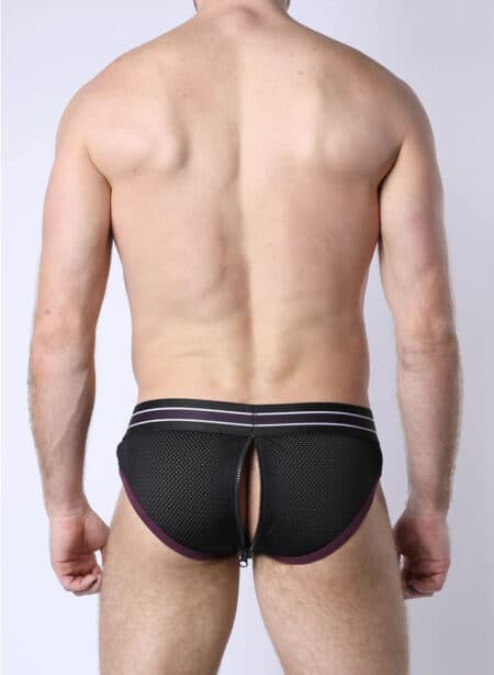 Cellblock 13 Take Down Zipper Brief Purple Small