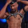 Mr. S Leather Dark Room Bulldog Harness Grey Small/Medium