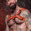 Mr. S Leather Dark Room Bulldog Harness Orange Small/Medium