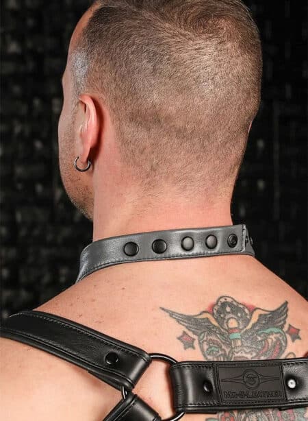 Mr. S Leather Lambskin Neck Hanky Grey