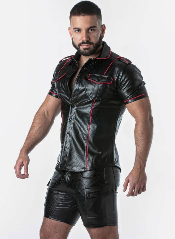 Locker Gear Punch Hole Letaherette Shirt