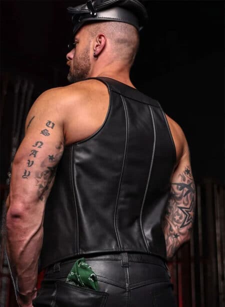 Mr. S Leather Berlin Bar Vest Long