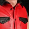 Mr. S Leather Lambskin Sleeveless Shirt Red