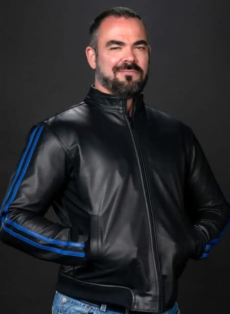 Mr. S Leather Sport Jacket Blue