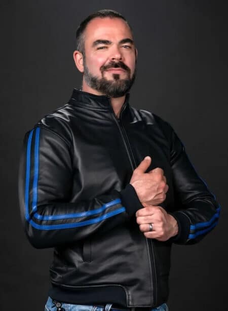 Mr. S Leather Sport Jacket Blue
