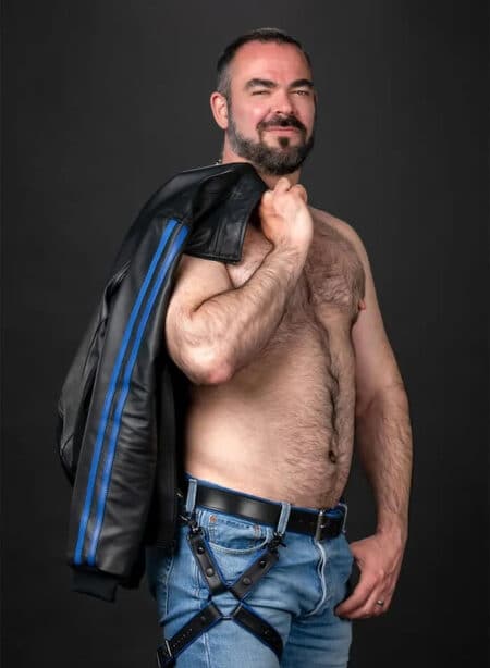 Mr. S Leather Sport Jacket Blue