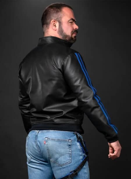 Mr. S Leather Sport Jacket Blue