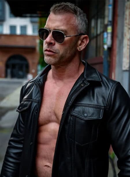 Mr. S Leather Trucker Jacket