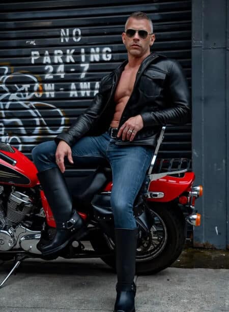 Mr. S Leather Trucker Jacket
