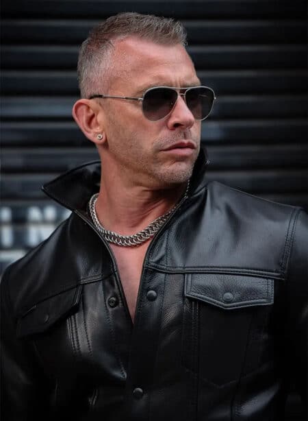 Mr. S Leather Trucker Jacket
