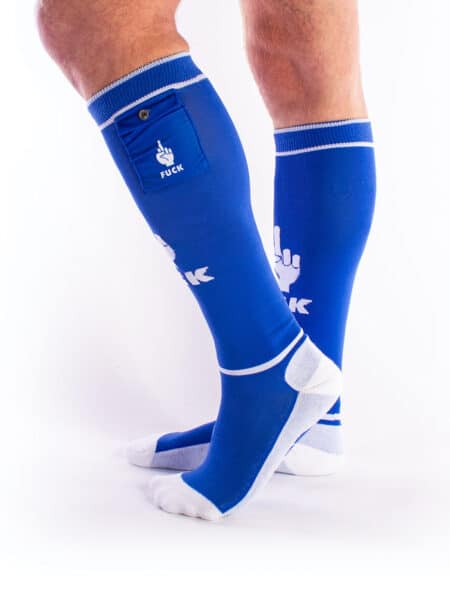 Brutus FUCK Socks with Pocket Blue