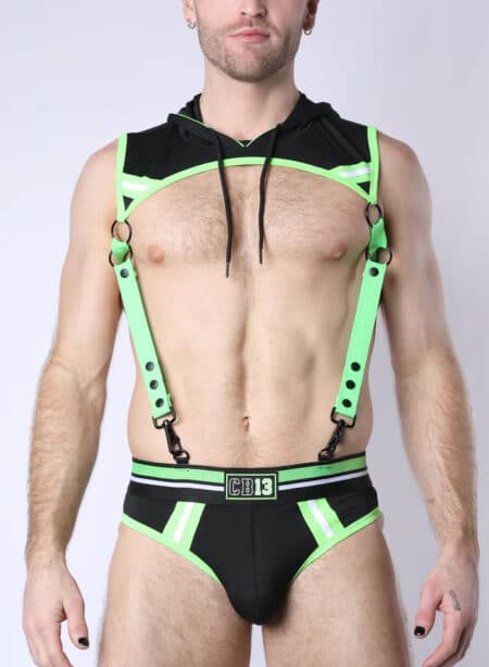 Cellblock 13 Pup Tron Harness Hoodie, 2 colors: grey, lime