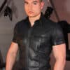 Mr. S Leather Perforated Uniform Shirt