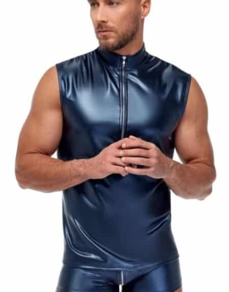 NEK Men's Blue Metallic Shirt