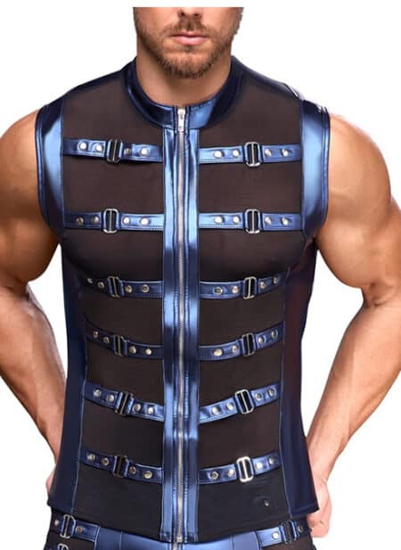 NEK Men's Blue Metallic Shirt