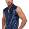NEK Men's Blue Metallic Shirt