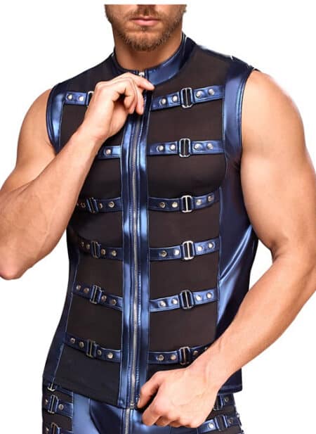 NEK Men's Blue Metallic Shirt