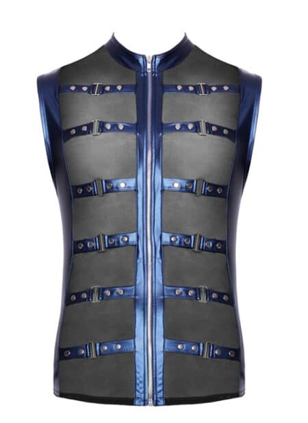NEK Men's Blue Metallic Shirt