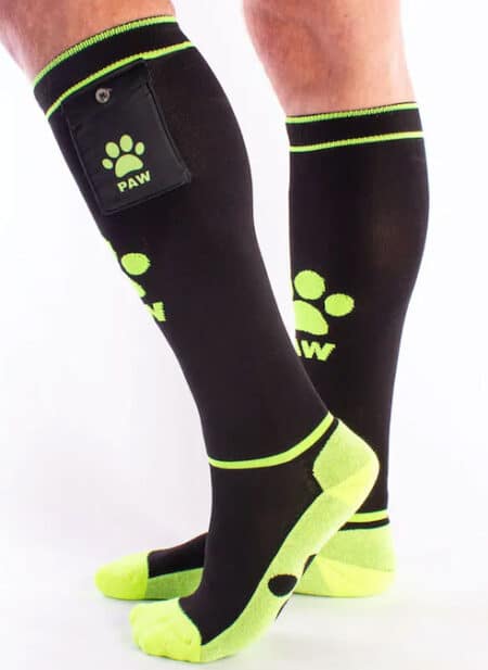 Brutus Puppy Paw Socks with Pocket Lime