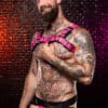 Mr. S Leather Dark Room Bulldog Harness Pink