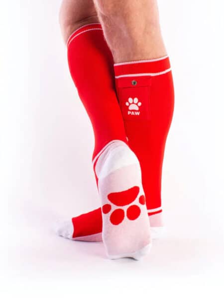 Brutus Puppy Paw Socks with Pocket Red