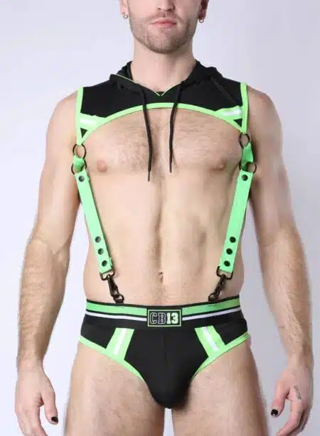 Cellblock 13 Pup Tron Harness Hoodie, 2 colors: grey, lime