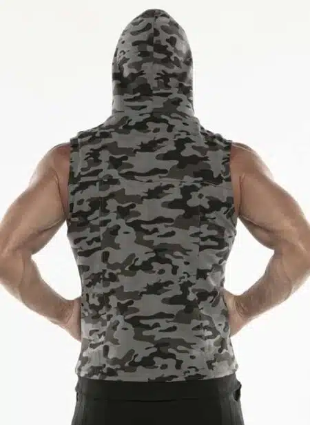 CODE 22 Cargo Sleeveless Hoody Grey Camo