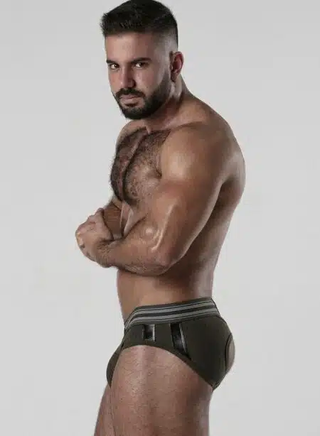Locker Gear Backroom Bottomless Brief Khaki