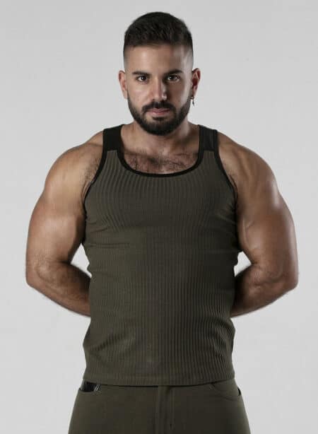 Locker Gear Backroom Rib Tanktop Khaki