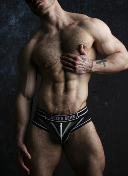 Locker Gear Briefjock with Zipper White
