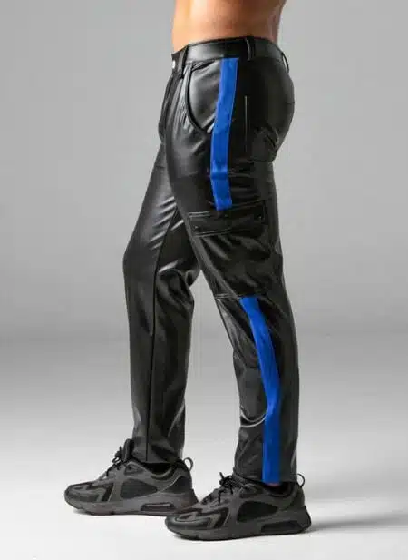 Locker Gear Leatherette Cargo Pants Blue