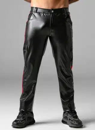 Locker Gear Leatherette Cargo Pants Red