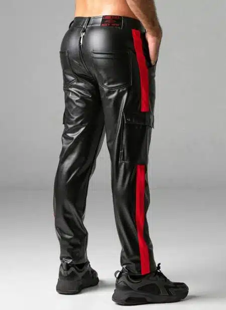 Locker Gear Leatherette Cargo Pants Red