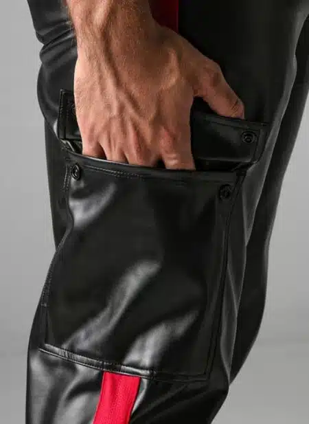 Locker Gear Leatherette Cargo Pants Red