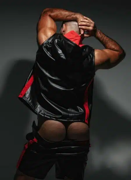 Locker Gear Leatherette Sleeveless Hoody Red