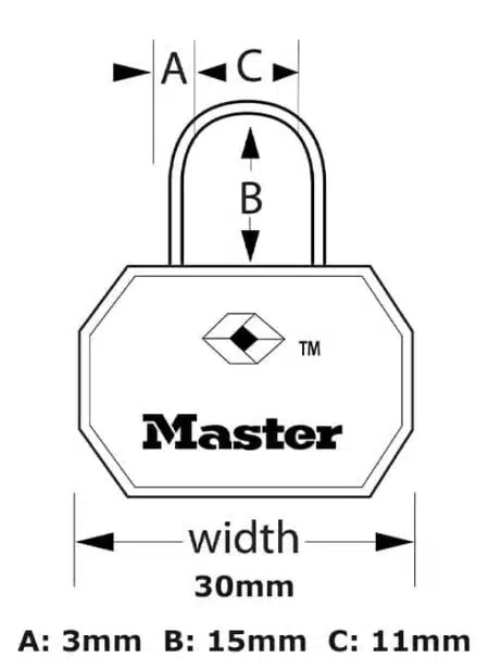 MasterLock 30 mm Aluminium TSA-Accepted Padlock Black 2-pack