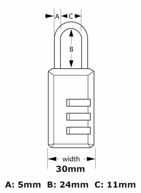 MasterLock 30 mm Combination Padlock Black