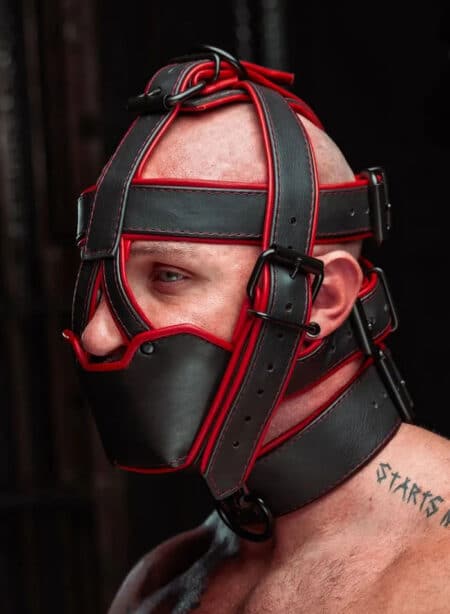 Mr. S Hardline Head Harness Muzzle Padded Non-locking Red